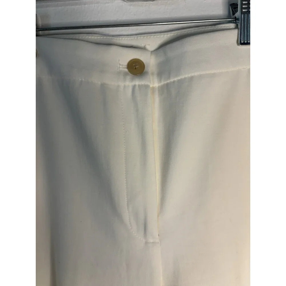 Ann Taylor Women’s White Cotton Twill Wide-Leg Mid Rise Cropped Pants 10